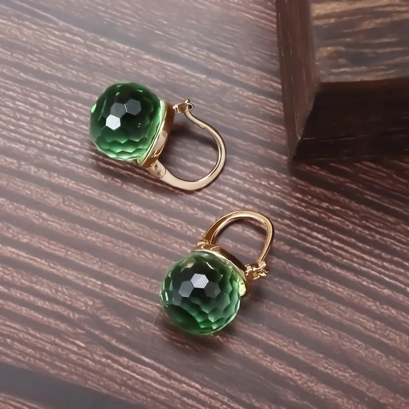 Retro Sweet Crystal Ball Earrings for Women