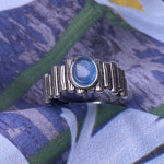 Blue Moonstone Irregular Style Resizable RingRing