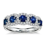 Elegant Zircon Ring for Women – Blue & White Sparkle
