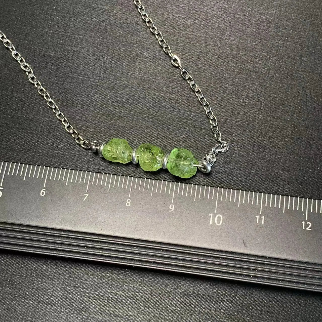 HEYYA STONE Natural Rough Peridot Pendant Necklace For Women Stainless steel Simple Fine Jewelry Gemstone Classic Style