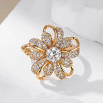 Kinel Rose Gold Crystal Flower Ring