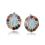Opal Multicolor Stones 925 Sterling Silver EarringsEarrings