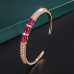 14K Gold Luxury Ruby Bangle Cuff BraceletBracelet