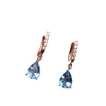 Silver inlaid classic water drop sapphire ear buckle fashion exquisite earrings