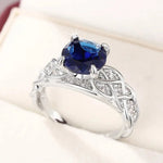 Navy Blue Zircon Inlaid Chain Ring – Trendy & Classic7T0850