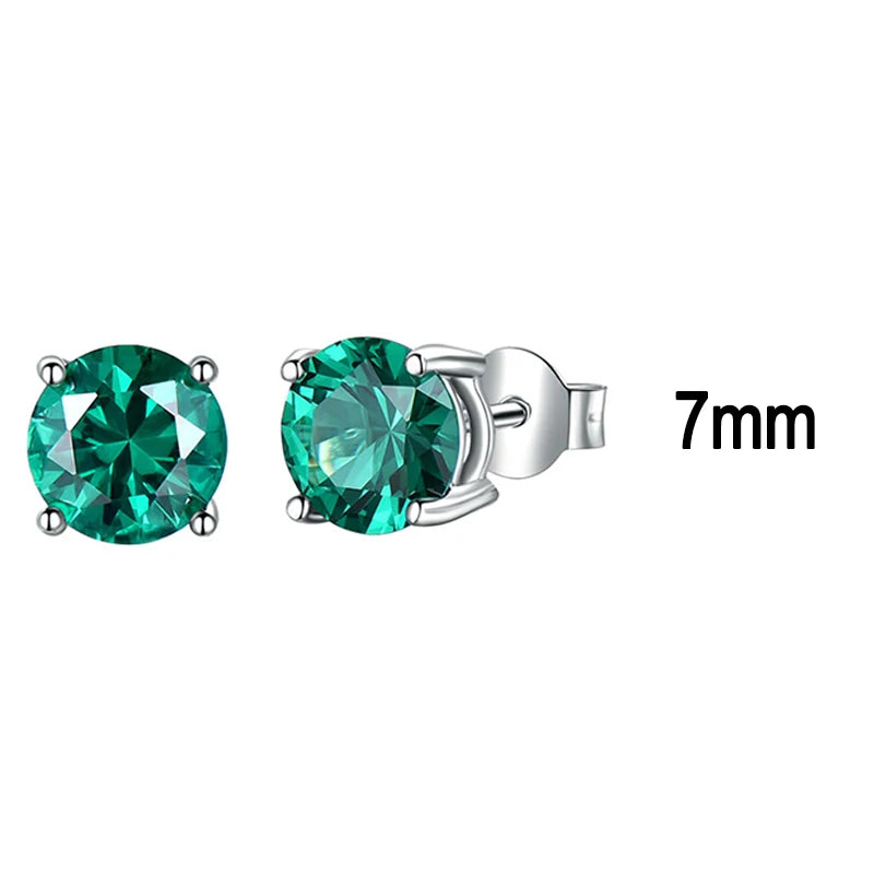 925 Sterling Silver Blue Topaz Romantic Earrings for Women'sEmerald-7mm-Earring