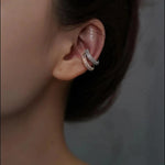 Round C-Shaped Zirconia Clip-On Earrings – Gold/Silver, No Piercing