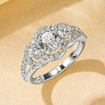 Rrjzz 14K Gold Plated Three Stone CZ Ring