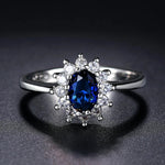 Princess Kate Blue Crystal Bridal Ring for Women
