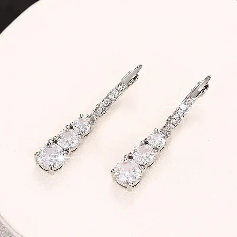 Elegant CZ Drop Earrings for Women