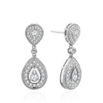 Gold CZ Teardrop Earrings for WomenE4069