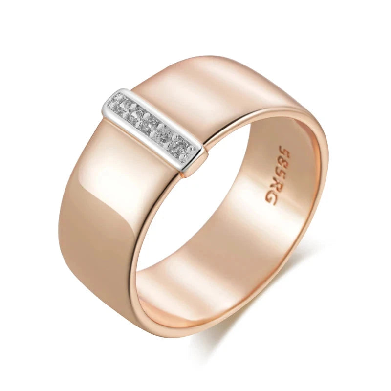 Luxury Natural Zircon 10mm Width Rings For WomenZ120610