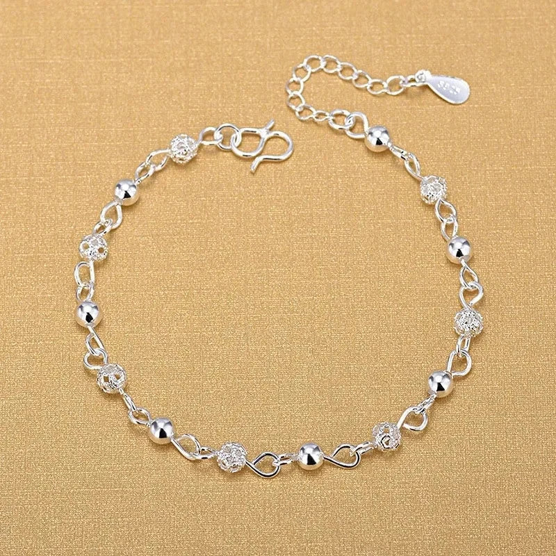 Hollow lantern Ball 925 Sterling Silver Bracelets For Women06