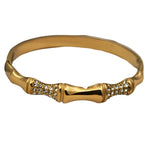 Classic Crystal Bamboo Bangle – Stainless Steel BraceletH0201-G-bamboo