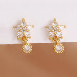 Luxury Stainless Steel Star Dangle Earrings For Womengold-white-2PCS 2