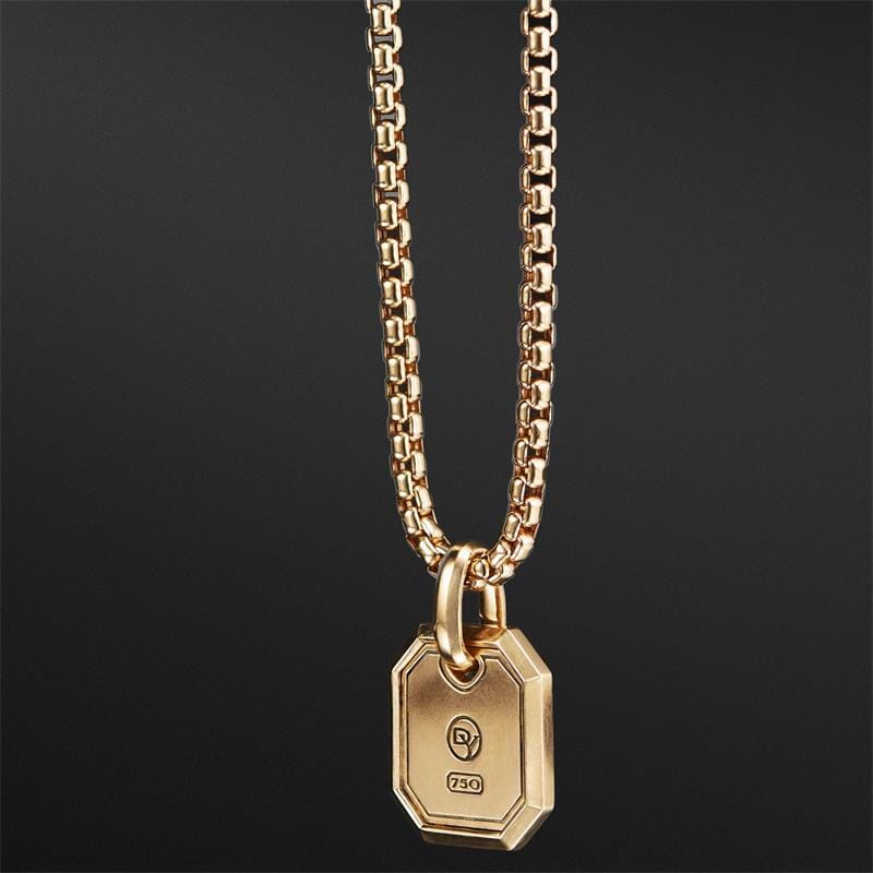 18K Yellow Gold Pave Sapphire Amulet NecklaceNecklace