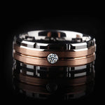 Men’s Simple Two-Color Steel RingCG82016