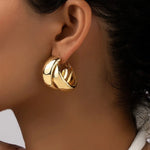 Gold Double Layer Circle Hoop Earrings for Women