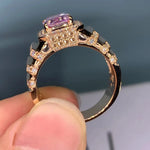 Huitan Aesthetic Pink Cubic Zirconia Engagement Ring