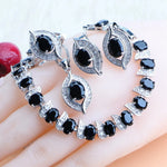 Purple Zircon Silver 925 Jewelry Sets4PCS-Black10