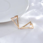 Triangular Zircon Earrings – 585 Rose Gold Color