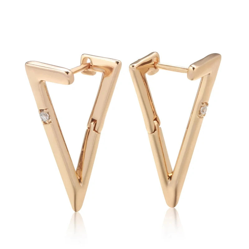 Triangular Zircon Earrings – 585 Rose Gold ColorROSE GOLD COLORCHINA