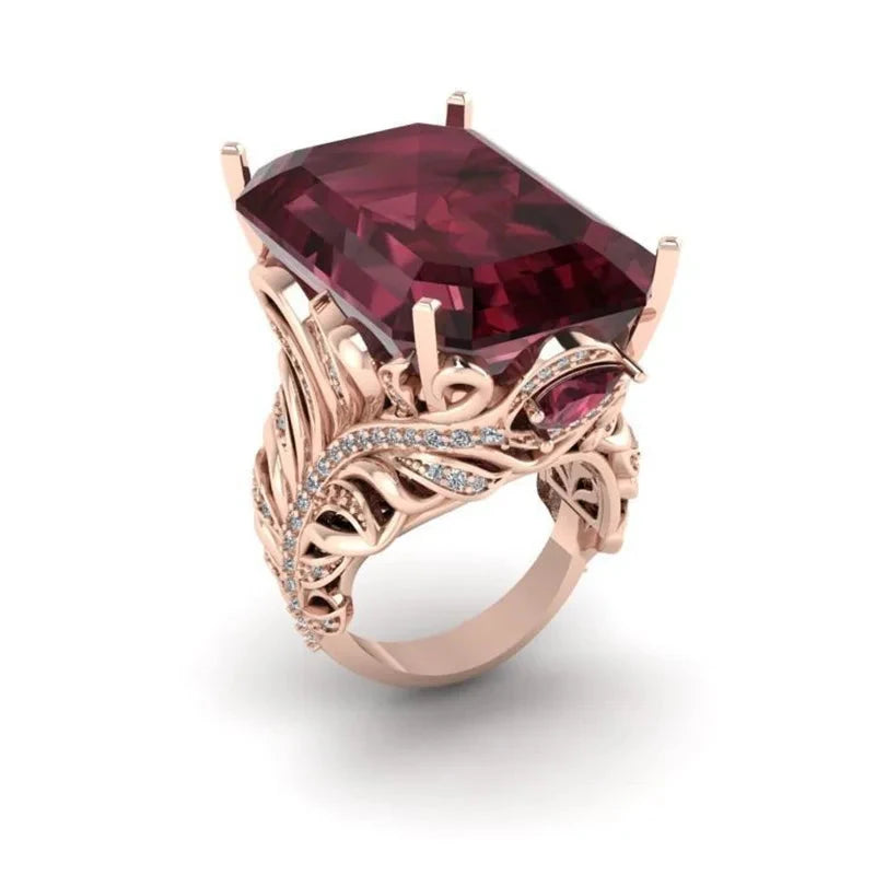 Vintage Gold Hollow Ring – CZ Luxury for Women6H195