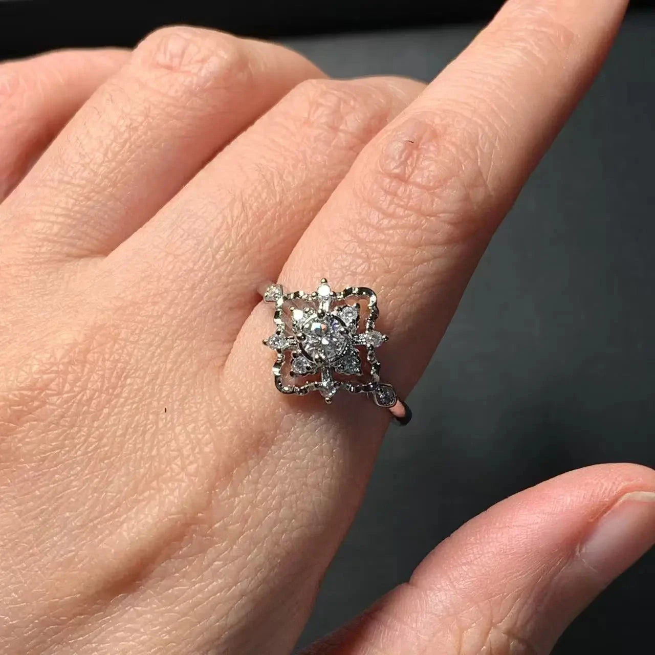 Real Moissanite 1CT Round COPPER Ring