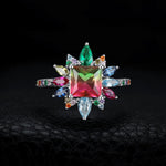 4.6ct Rainbow Tourmaline 925 Sterling Silver RingRing