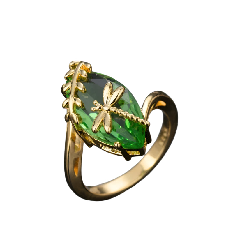 ZDADAN 925 Silver Olive Green Gemstone Dragonfly Rings For Women Wedding Jewelry6