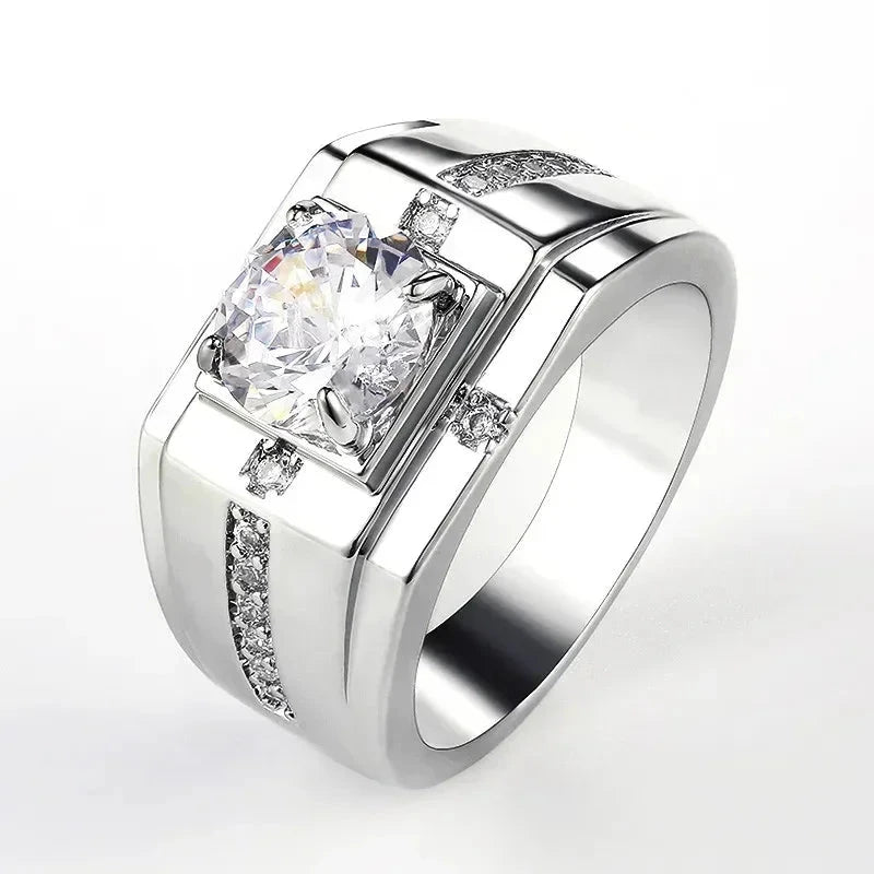 Elegant CZ Ring for Men – Wedding/Engagement