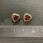 Natural Garnet 925 Sterling Silver Stud Earrings For Women