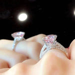 Elegant Pink Oval CZ Ring for Women