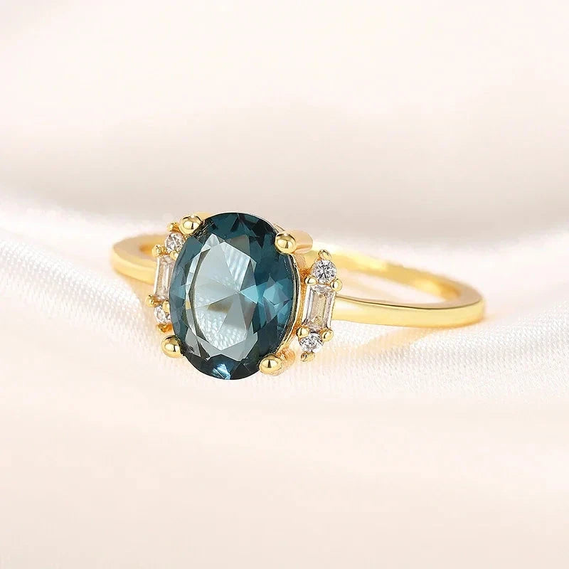Luxury Oval Zirconia Ring for Women