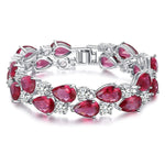 Bohemia Pear Lab Ruby Diamonds Bracelets