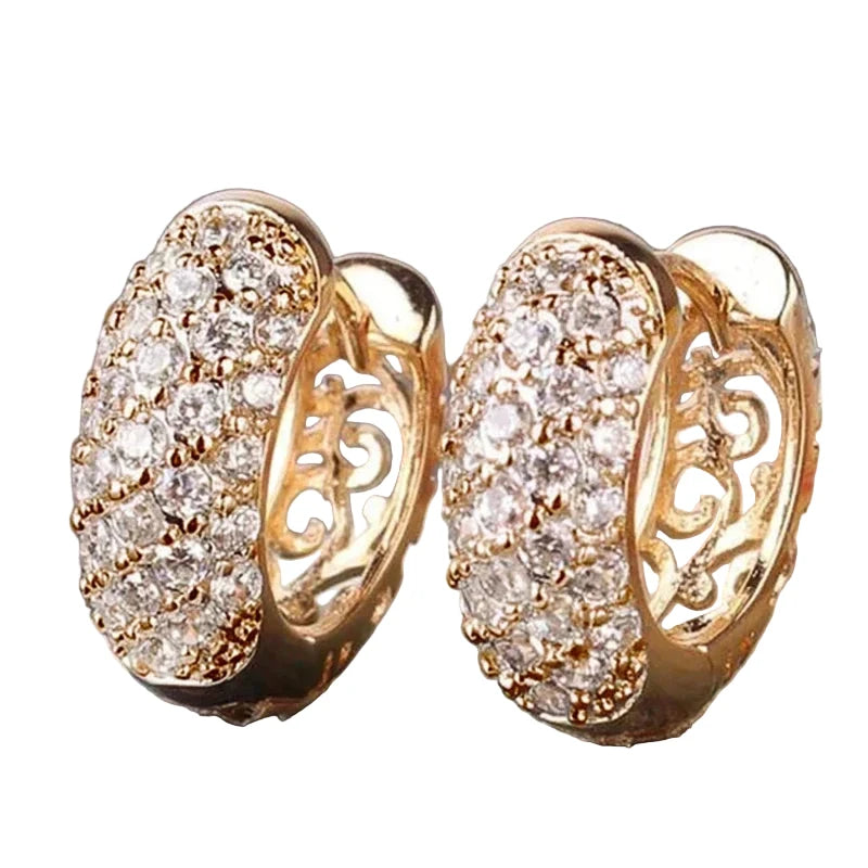 Aesthetic CZ Hollow Hoop Earrings for Women