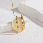 Fashion Stainless Steel Round Natural Stone Stud Earrings Necklace