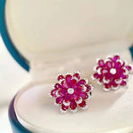 Rain Luxury 100% 925 Sterling Silver Ruby High Carbon Diamonds