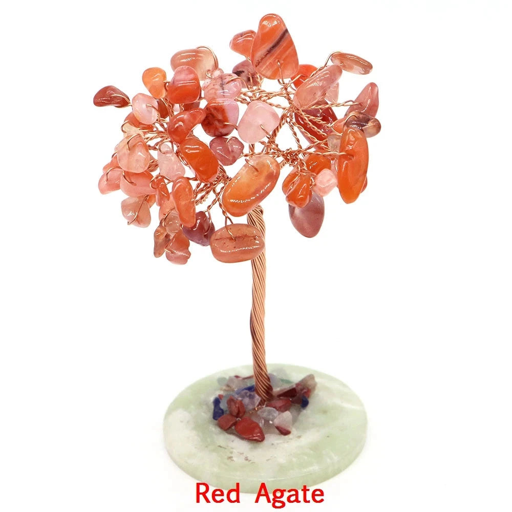 red agate money tree Mini Money Tree Copper Wire Wrapped Natural Stones Healing Crystals Am – AtPerry's Healing Crystals