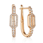 585 Rose Gold Geometric Zircon Earrings for WomenH1352