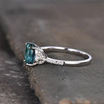 Elegant Oval Zircon Bridal Geometric Ring for Women