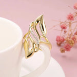 Hollow Out Modern Shaped Finger Ring for Women
