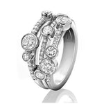 Triple Band Ring Double Color Sparkling Diamond Ring for Women6Q810