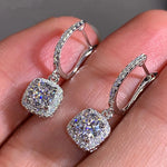 Sapphire Dangle Earring Jewelry 925 Sterling silver Party Wedding Drop EarringsE657