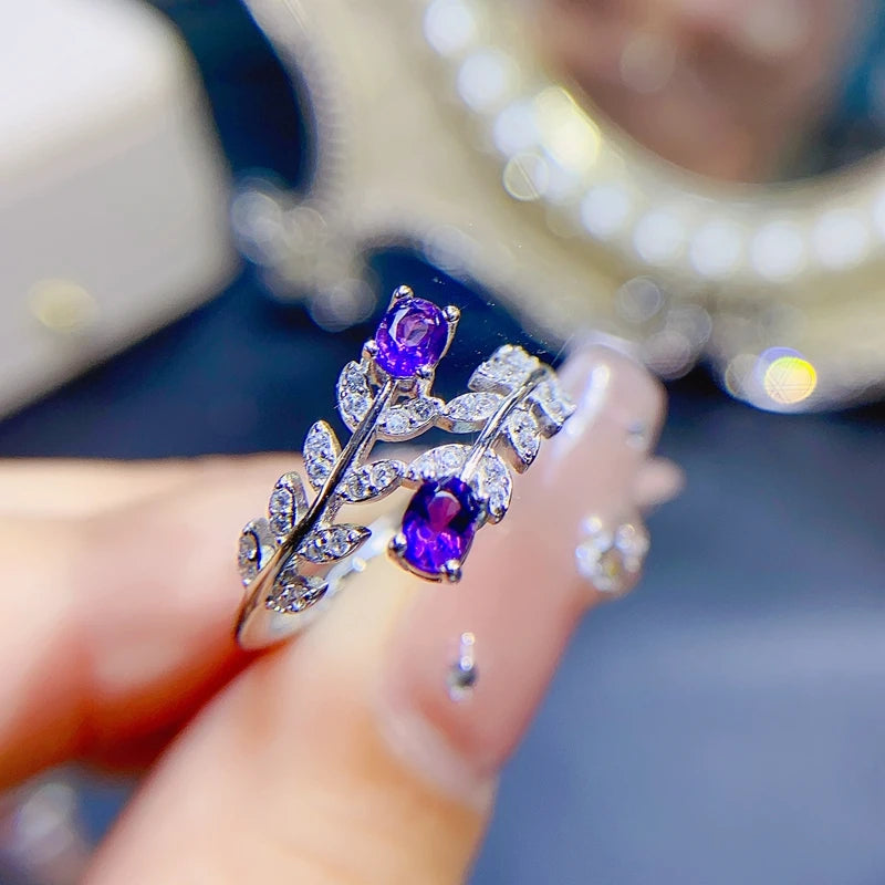 Exquisite 925 Silver Amethyst Ring