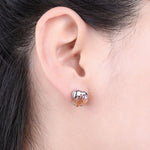 Heart Morganite Gemstone 925 Sterling Silver Stud EarringsEarrings