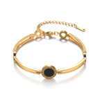 Black Acrylic Roman Numeral BraceletB1025-02-hei
