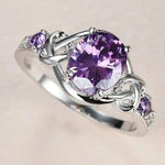 Luxury Oval Purple Cubic Zirconia Women RingsQ5518