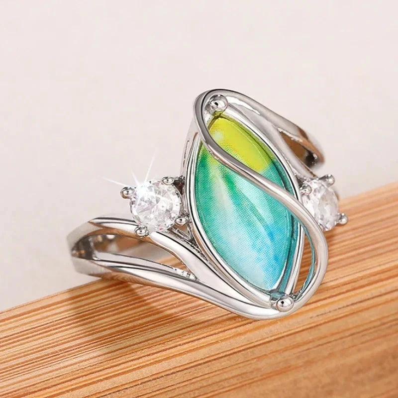 Huitan Colorful Marquise Ring for Women
