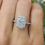 Light luxury Classic 925 sterling silver square Moissanite RingCHINA10